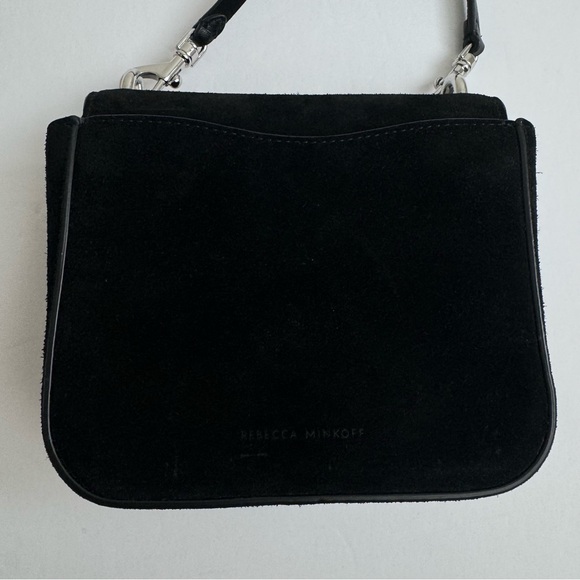 REBECCA MINKOFF Love Too Small Suede Crossbody with Studs Black NWT - Picture 6 of 12